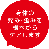 身体の痛み・歪みを根本からケアします